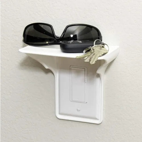White PP plastic socket rack for garage tool storage measuring 14cm wide by 10cm deep by 15cm high