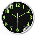 20cm diameter modern wall clock with luminous dial showing plastic construction and contemporary design