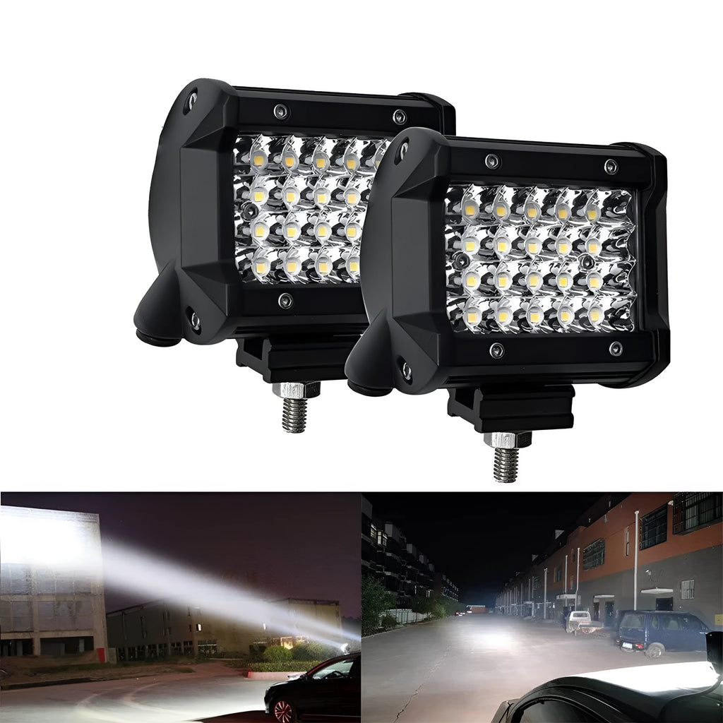 Black 4 row LED strip light with aluminium housing and stainless steel brackets for vehicle lighting modification