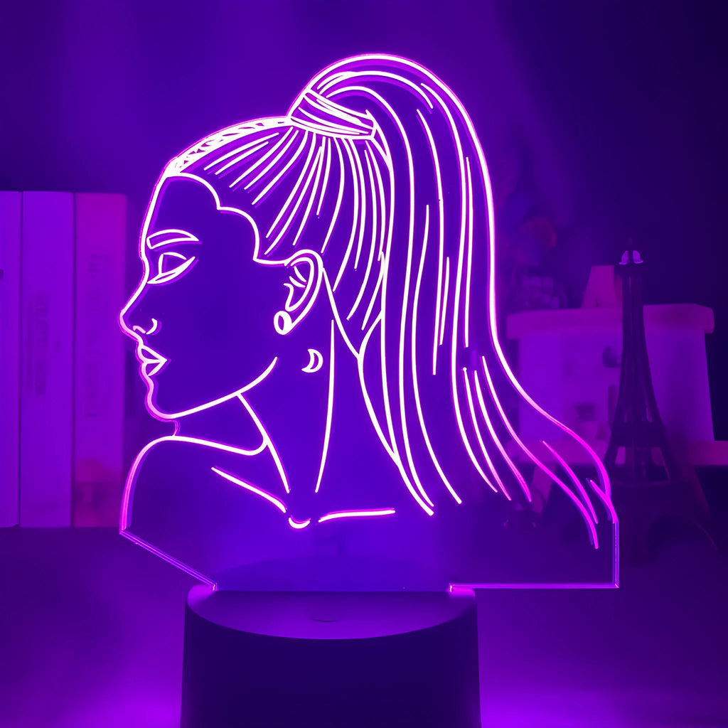 European style 3D acrylic night light showing colourful LED illumination through the sculpted shade.