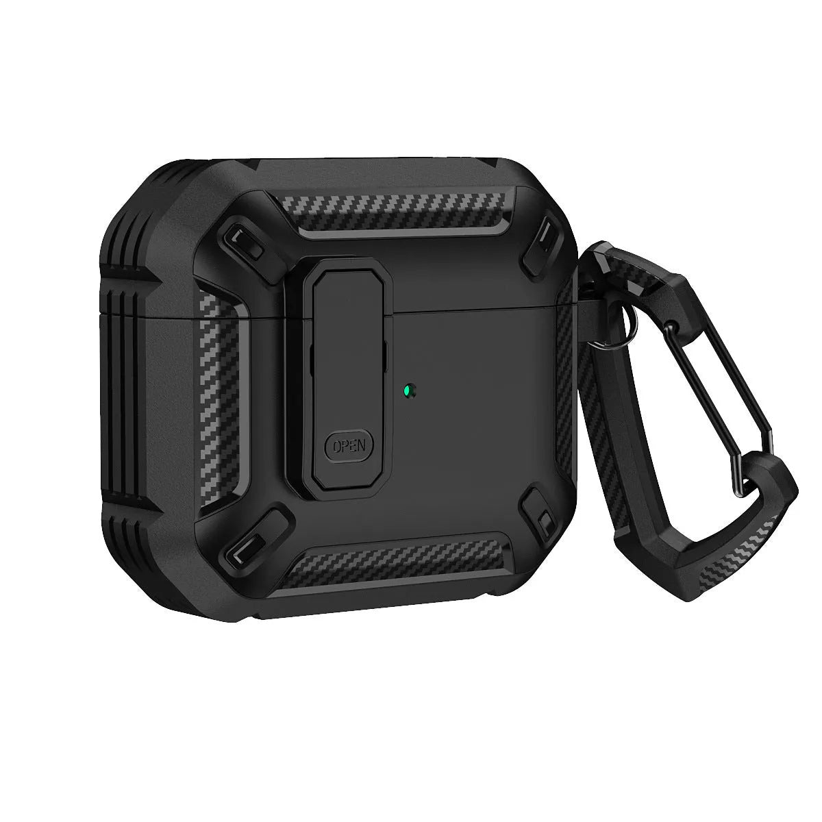 Two-tone plastic protective case with clip for Apple AirPods charging case
