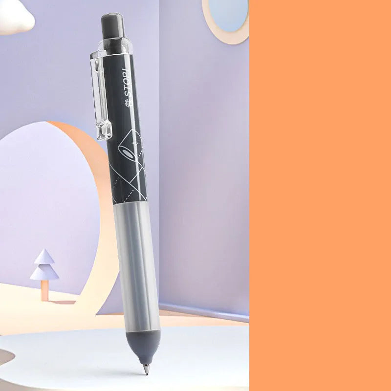 White and black 0.5mm automatic pencils with cloud grip design on plastic body