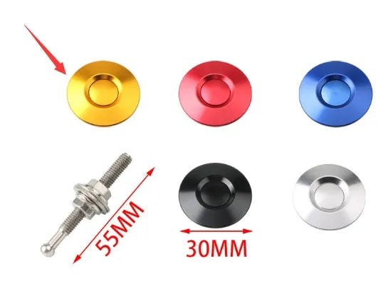 30mm diameter aluminium alloy engine cover lock with button head for modified vehicles