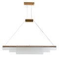 Modern glass pendant lamp with iron body in three length options