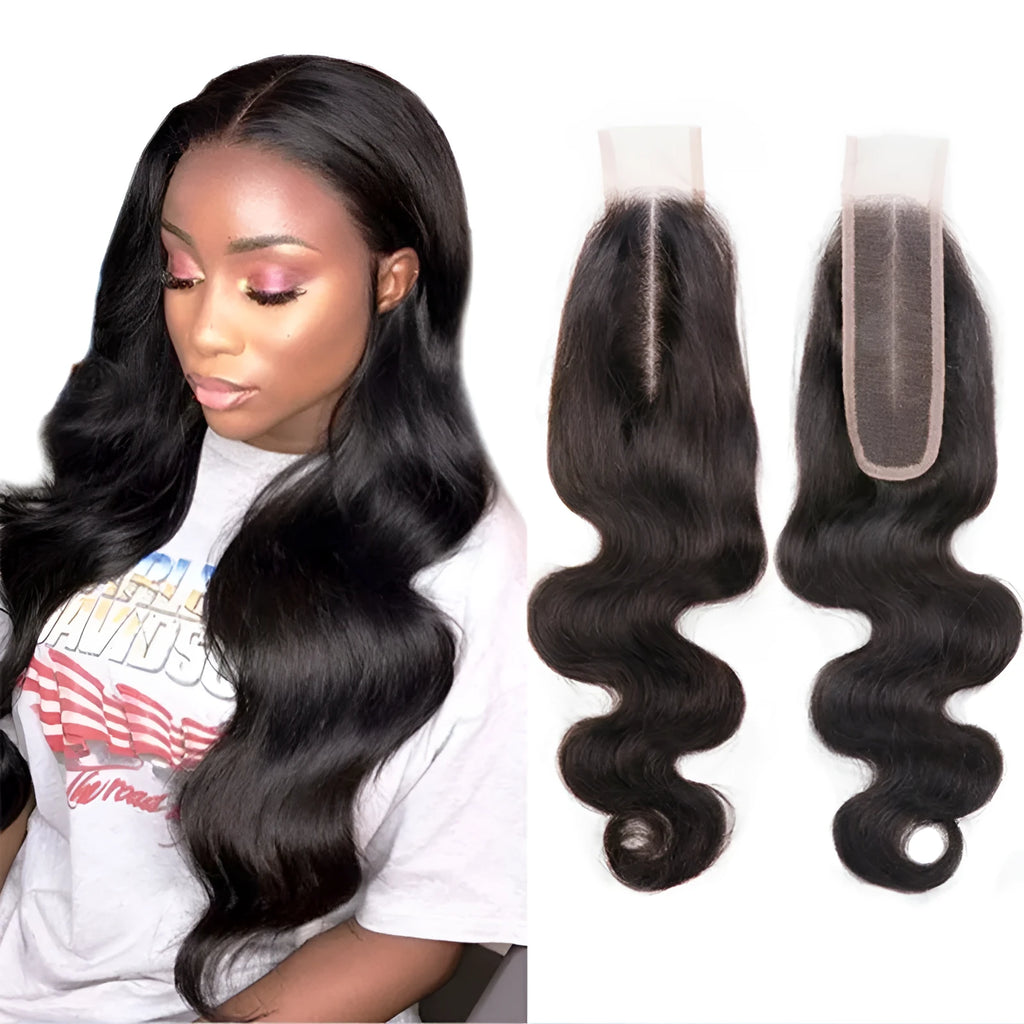 Straight natural colour human hair wig for women shown in long length