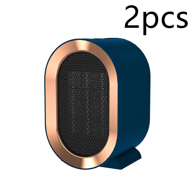 Portable desktop electric heater with PTC ceramic heating element in choice of colours