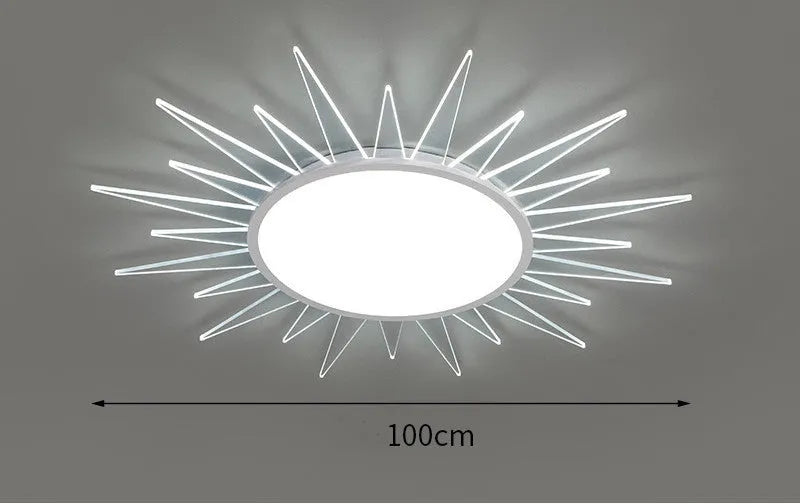 Round aluminium LED ceiling lamp with remote control dimming in multiple size options