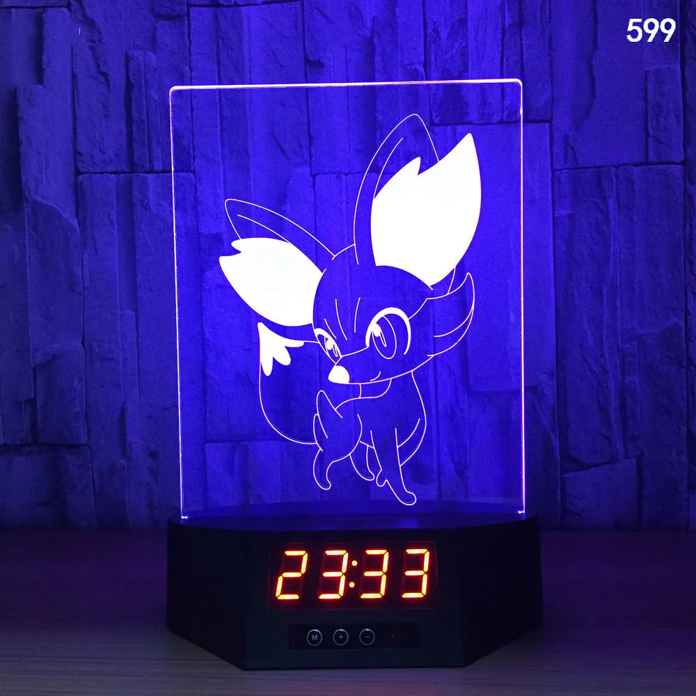 3D blue dolphin LED table night light with remote control on wooden surface