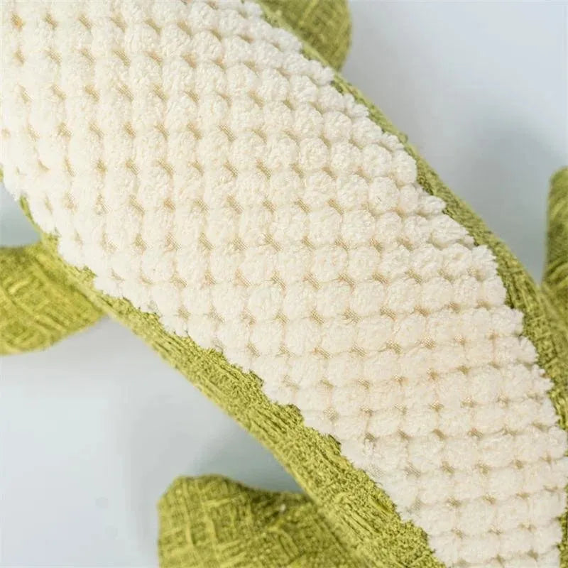 Blue green red corn grid texture plush pet toy with biting sound feature