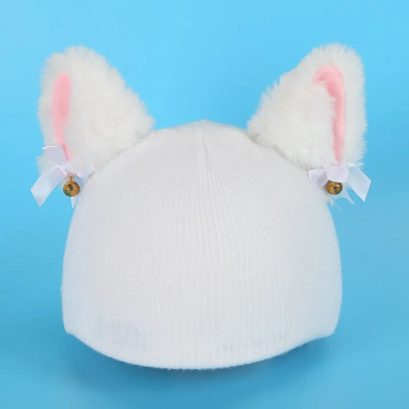 Cartoon character plush fabric helmet ear decoration cover for medium-sized helmets.