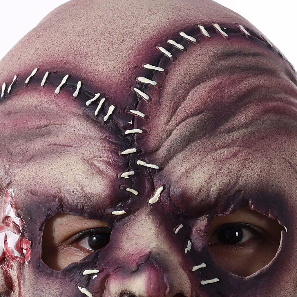 Three-sided grimace horror mask made from natural latex for adult Halloween and costume events