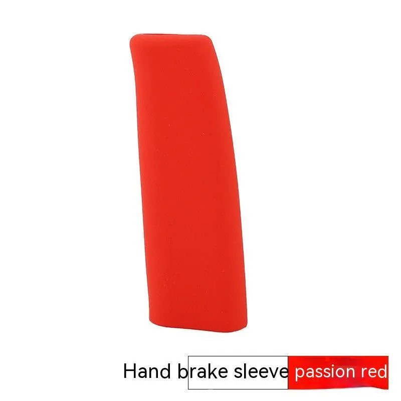 Universal silicone handbrake sleeve in five colour options showing 12cm length for vehicle interior