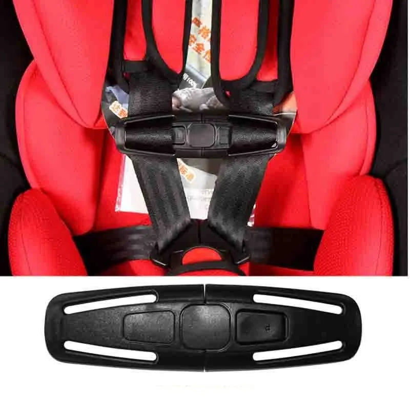 Black nylon PA66 child safety seat belt buckle clip for 5-point harness systems