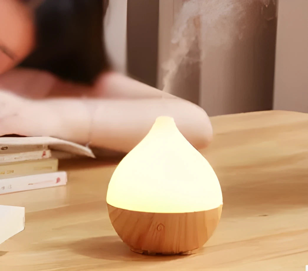 Asakusa wood grain finish 100ml USB aroma diffuser on table
