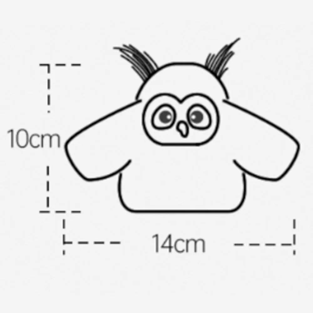 Grey automatic chirping owl cat toy with flapping wings