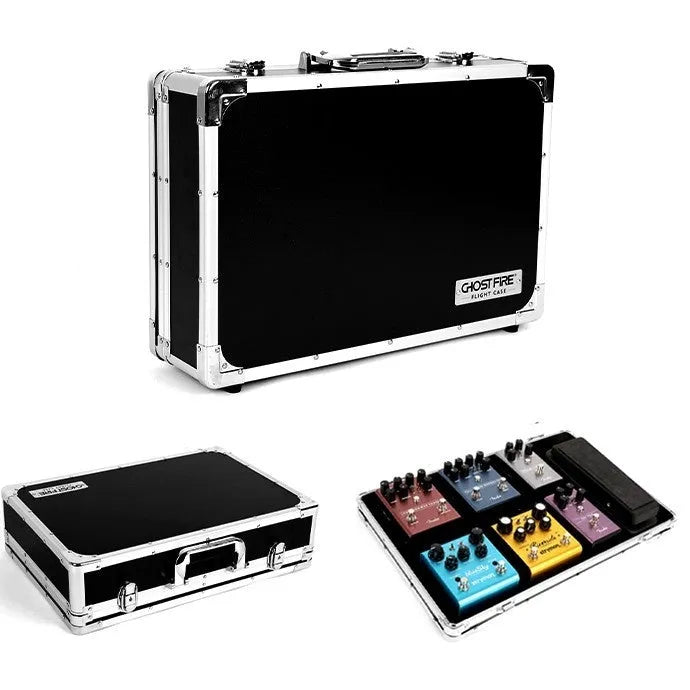 Aviation box guitar multi-effects pedal unit in T-EC8 trumpet style with metal casing.