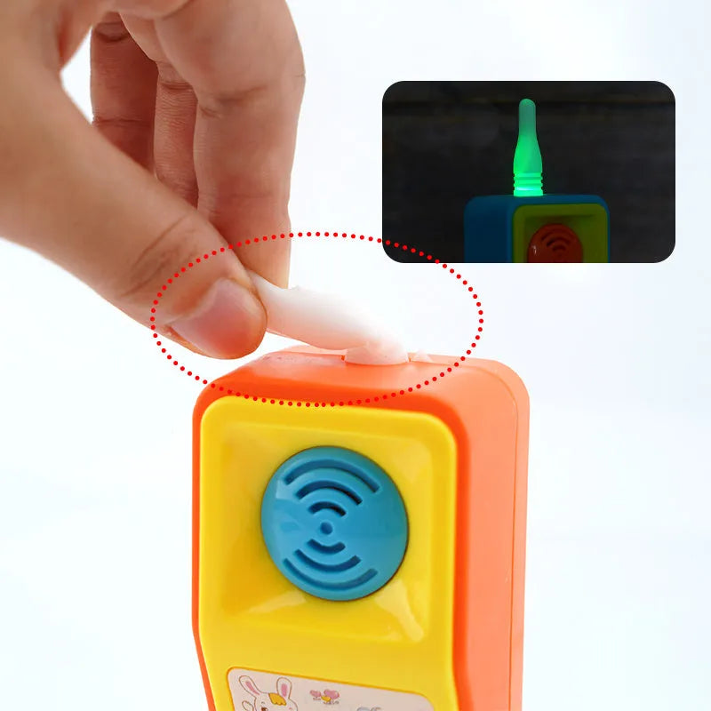 Children's battery-operated sound and light educational toy with cartoon animal music functions