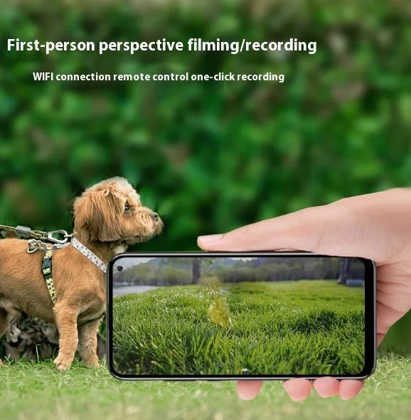 Black Wi-Fi camera neckband recorder showing compact design with recording functionality