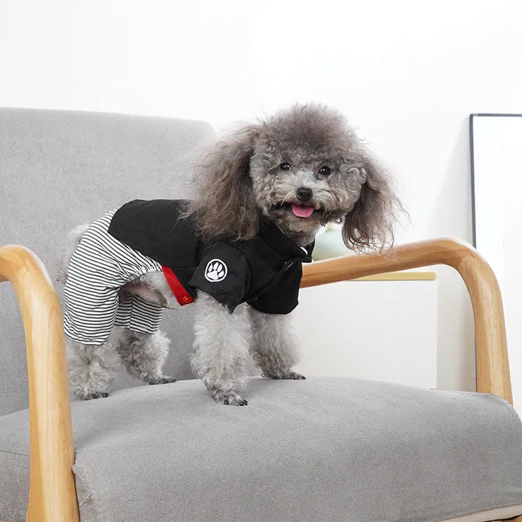 Cotton poodle dog clothes in four-foot pants and skirt styles for small dogs