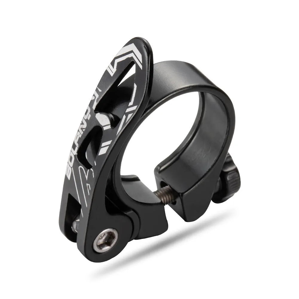 Aluminium alloy mountain bicycle seat post clamp in black, blue, gold, or red colour with 31.8mm or 34.9mm size options