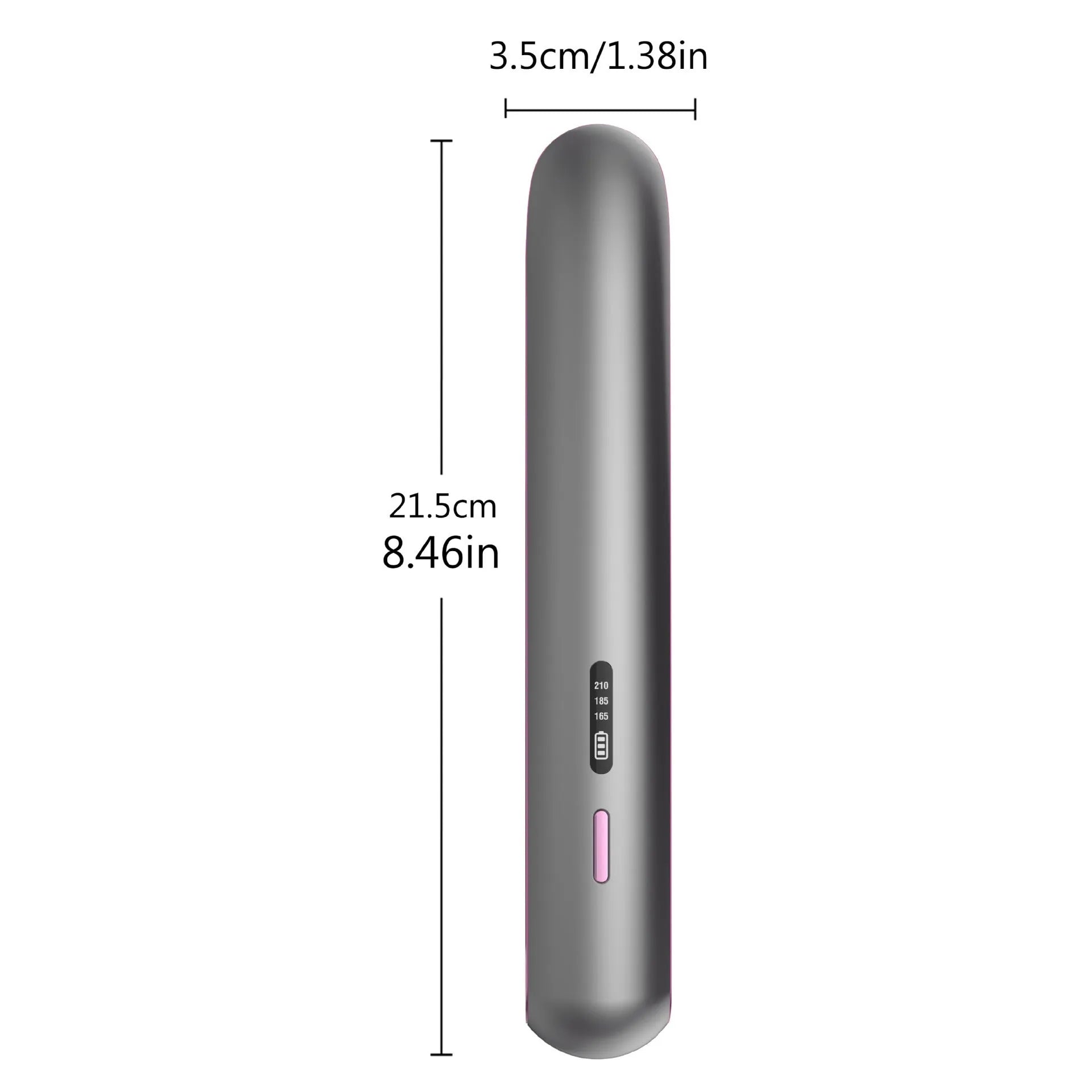 Moon Shadow Gray wireless hair straightener with ceramic plates and temperature control