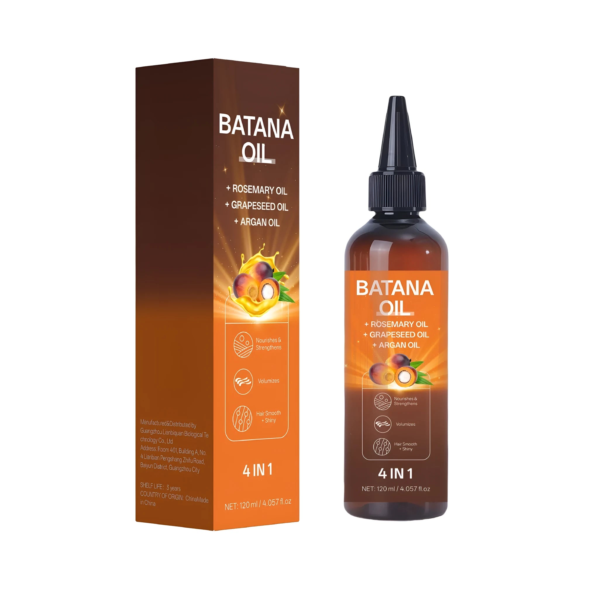 Batana moisturising anti-fracture hair styling cream treatment oil in 40x40x159mm container