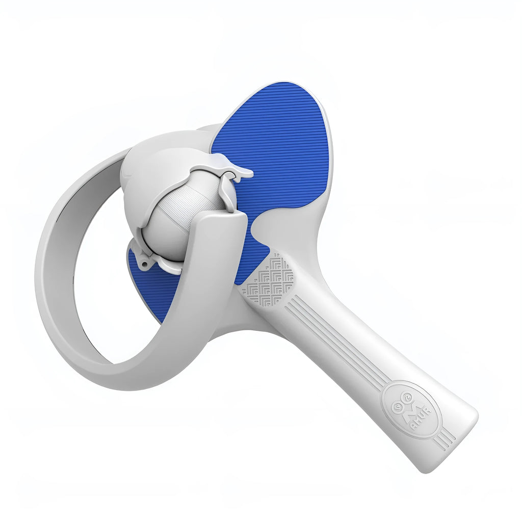 Red and blue silicone hand grip accessory for Pico 4 VR controller.