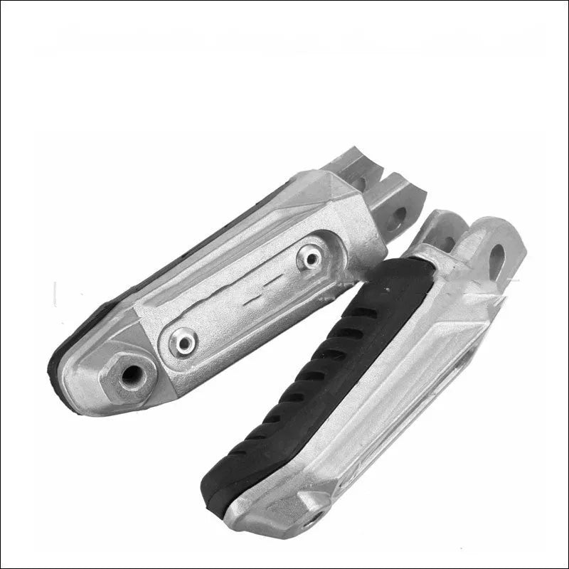 Black anodised aluminium alloy motorcycle footpeg set for Suzuki models including Hayabusa and V-Strom
