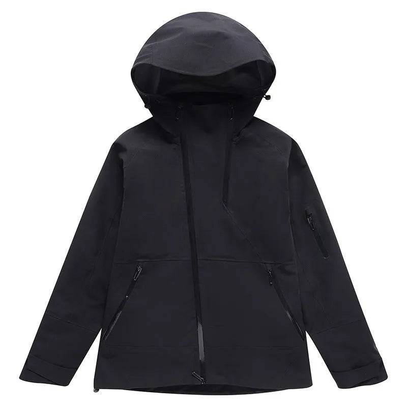 Men's and women's windproof waterproof ski suit in yellow, black, grey, or liner colour options
