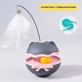 Electric rotating cat toy tumbler with self-moving teaser wand in multiple colour options
