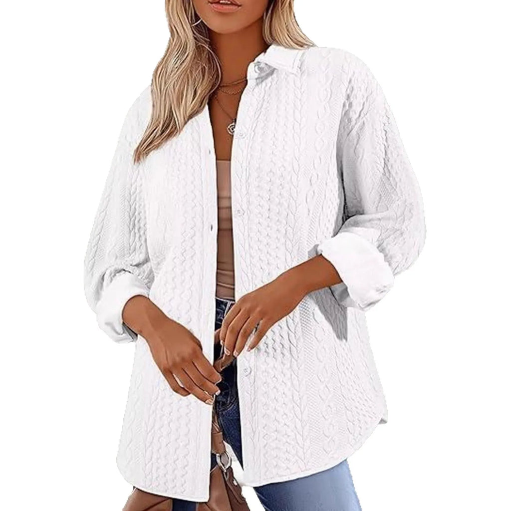 Women's long sleeve knitted cardigan in solid black colour with contrast detail