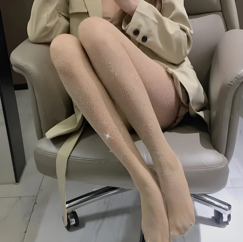 Women's diamond mesh fishnet socks in skin colour, black and white free size options
