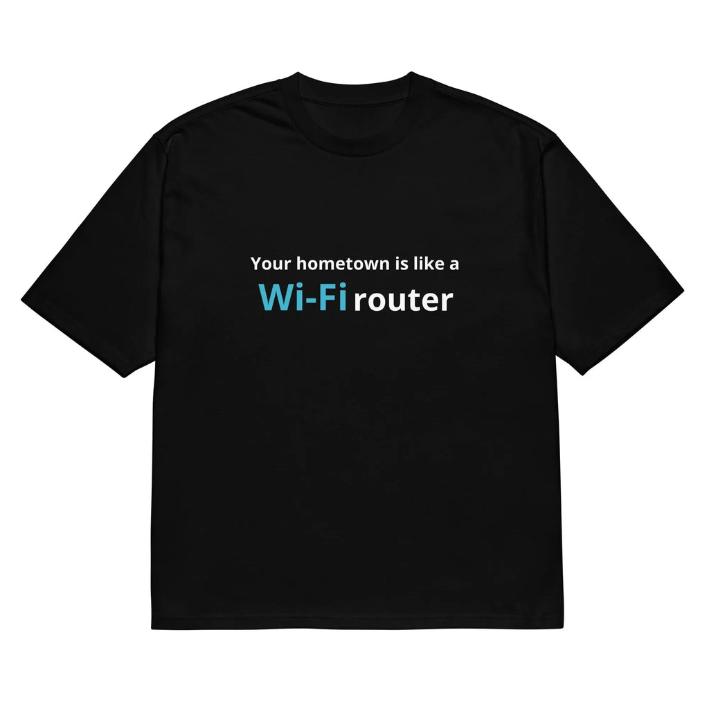 Black men's loose-fit T-shirt featuring a large 3D digital printed cartoon pattern on the front.