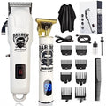 Rechargeable hair clipper set with stainless steel cutter head and USB charging cable