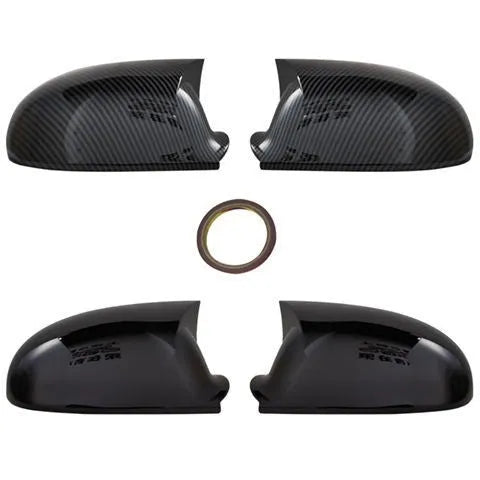 Pair of horn bright black plastic mirror housing shells for Volkswagen Sagitar 2006-2011