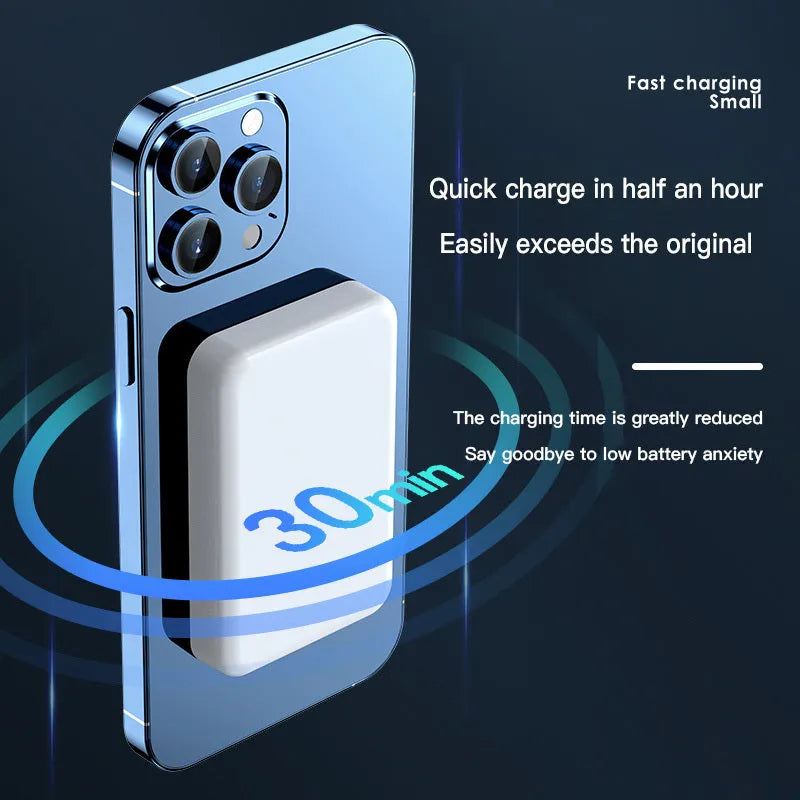 Pink purple white magnetic wireless power bank 20000mAh with plastic case