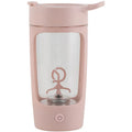 Portable personal blender in black, blue, pink or white colours showing 650ml cup with integrated blades