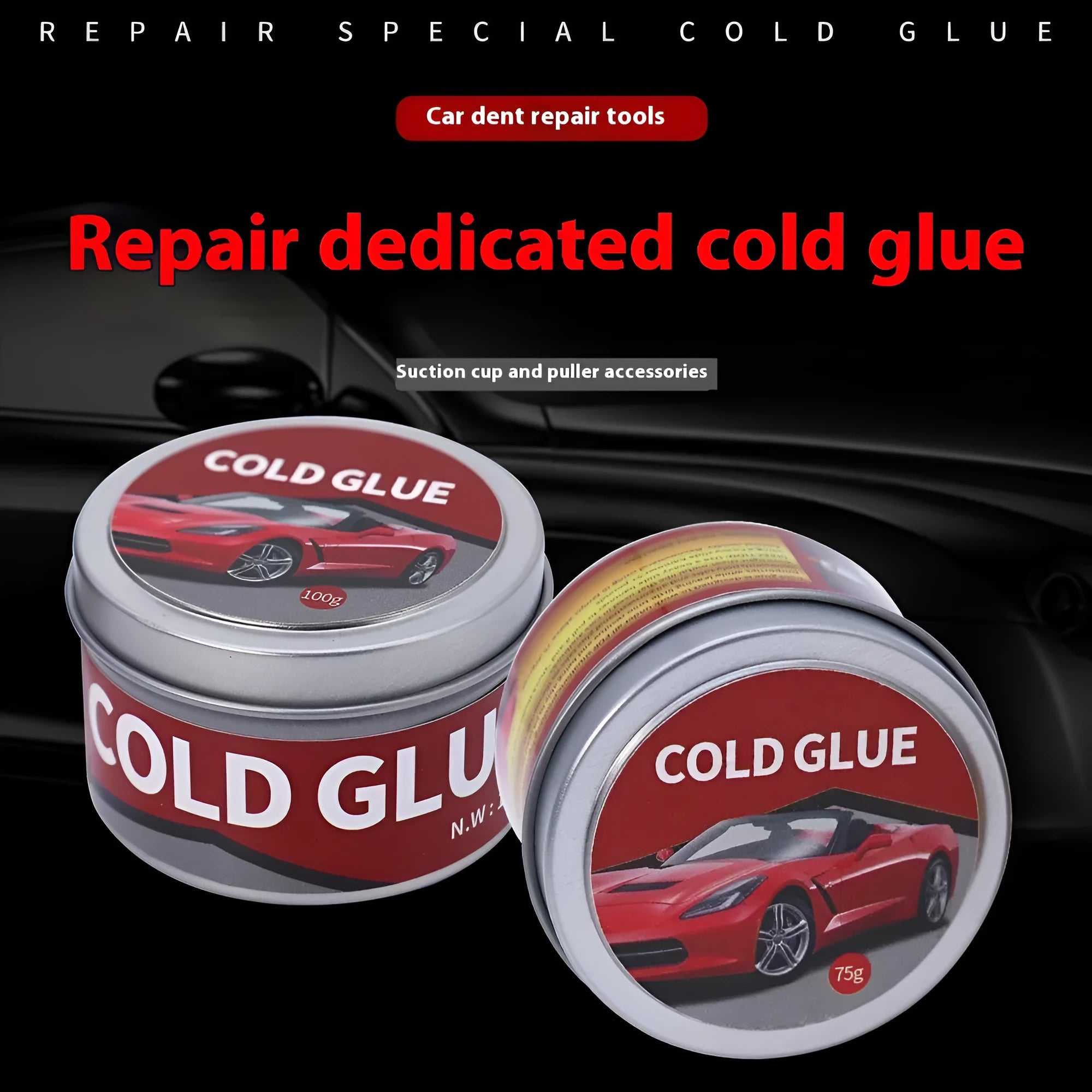 Automobile depression repair cold glue container for car body dent repair