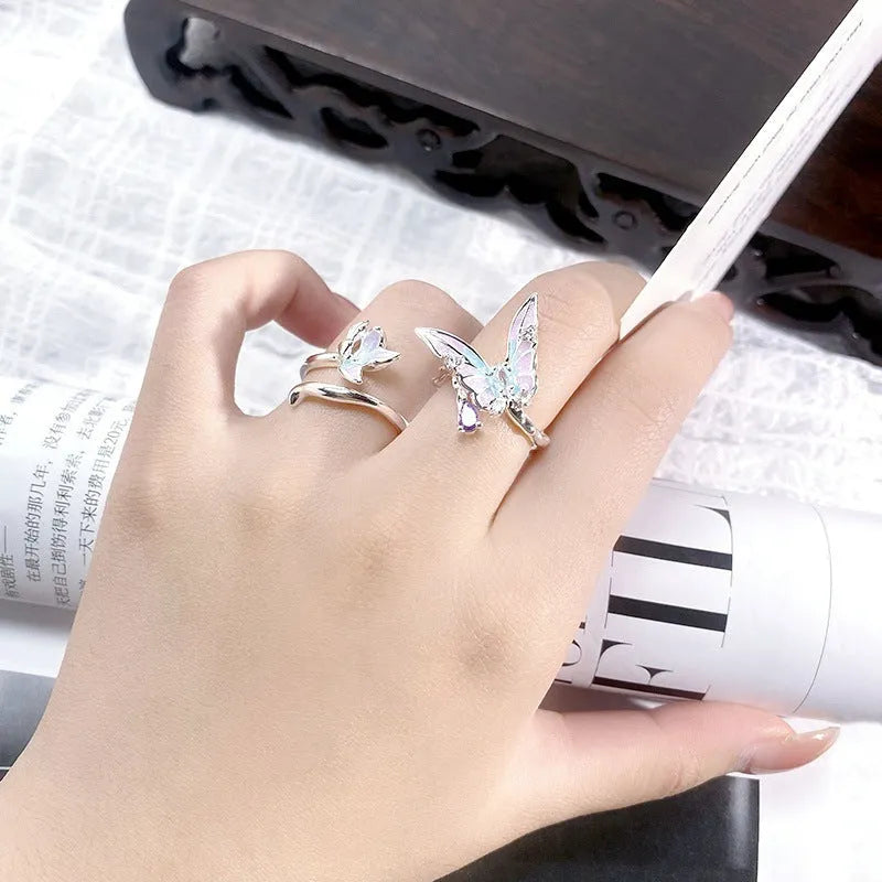 Copper insect ring with adjustable opening in multiple colour finishes