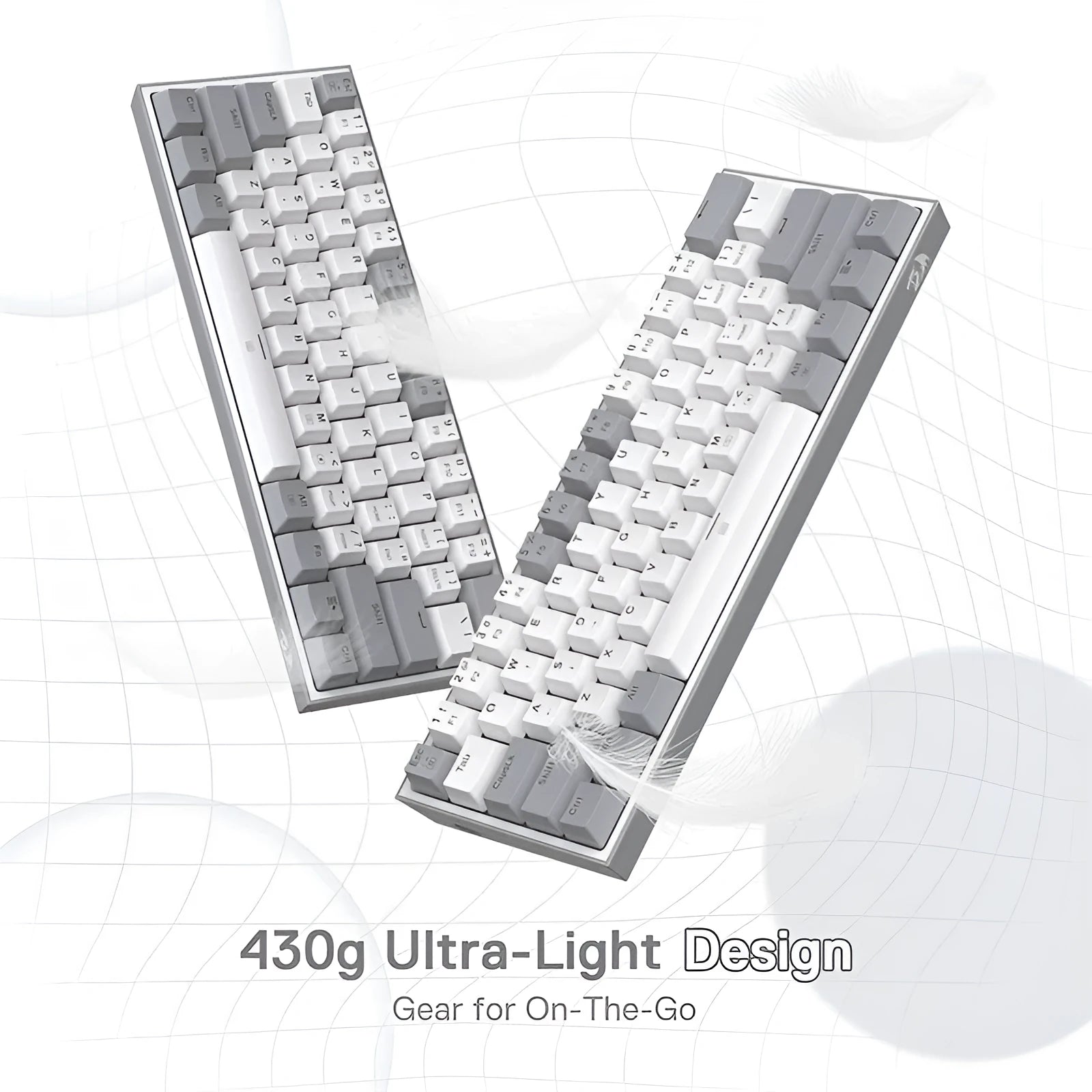 White pink RGB backlit mechanical keyboard with multimedia keys and dual keycaps.