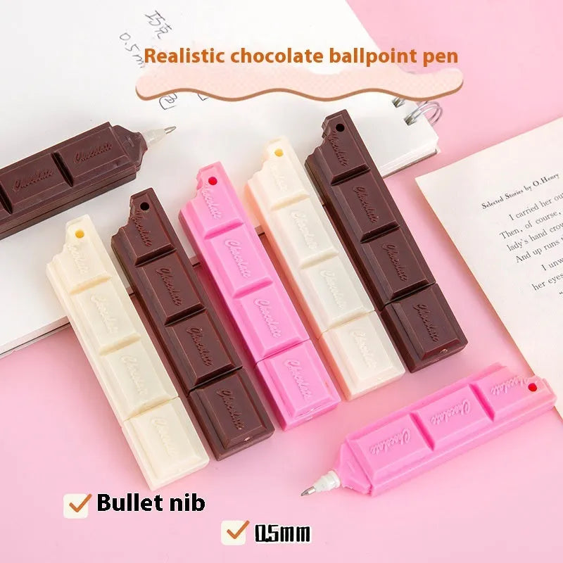 Chocolate simulation cartoon ballpoint pen with a 0.5 mm bullet tip.
