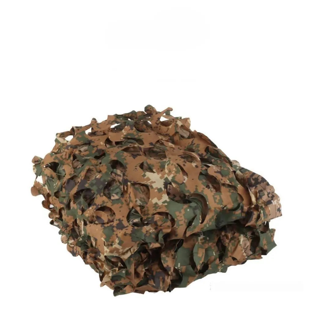 Green camouflage cover net set showing multiple pattern options for different environments