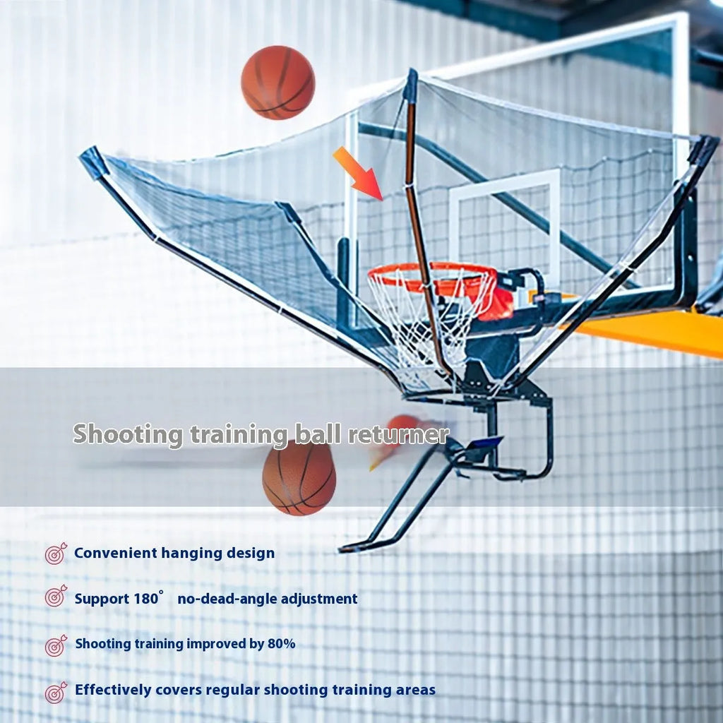 Automatic basketball return training machine for shooting practice with cowhide and iron construction