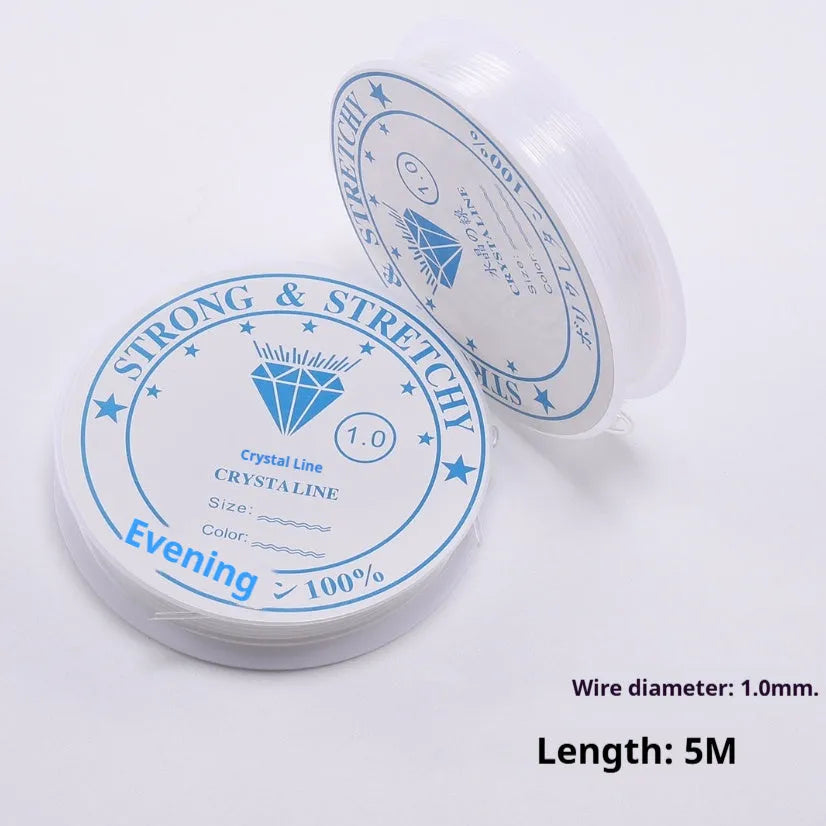 Transparent white elastic fishing line reel for jewellery making with multiple diameter options