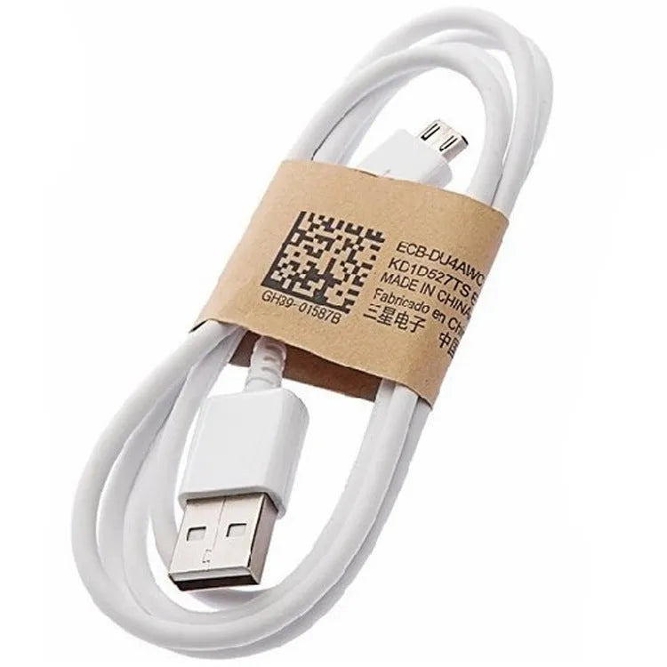 Black and white Android universal data cable with Micro USB connector and 1-metre length