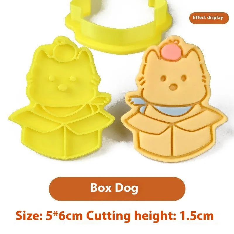Three dimensional plastic puppy cartoon biscuit mould for baking biscuits and cookies