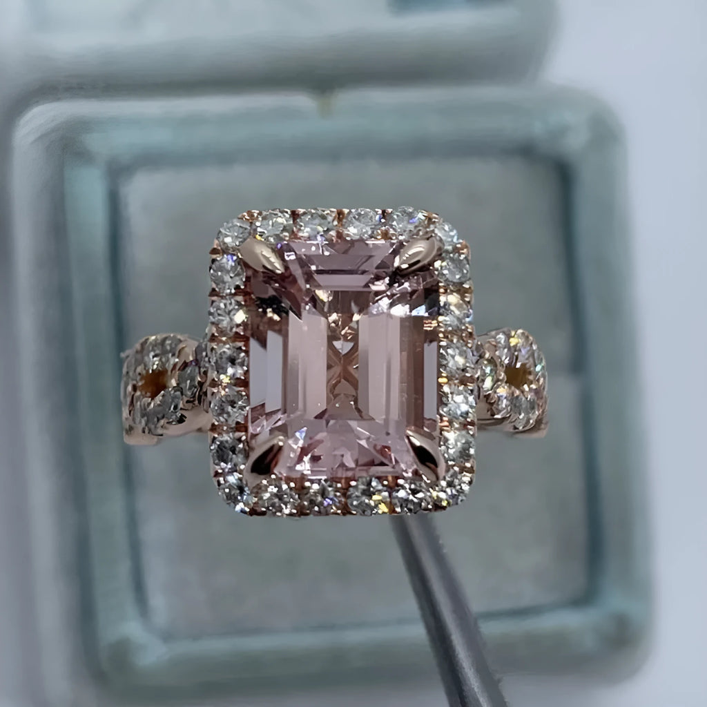 Geometric rose gold alloy ring showing electroplated finish and contemporary shape
