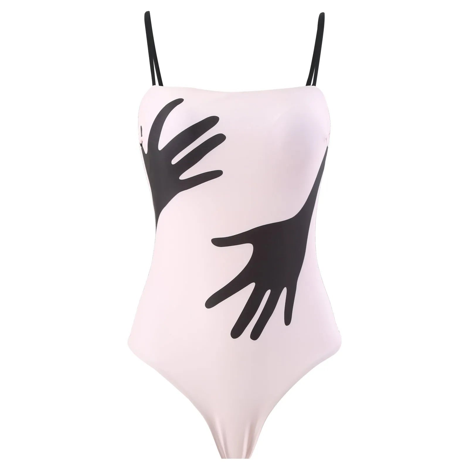 Women's patterned bikini swimsuit with a flowing white tulle skirt attached.