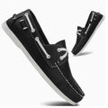 Men's British style casual shoes with flat heel and round toe in artificial PU material