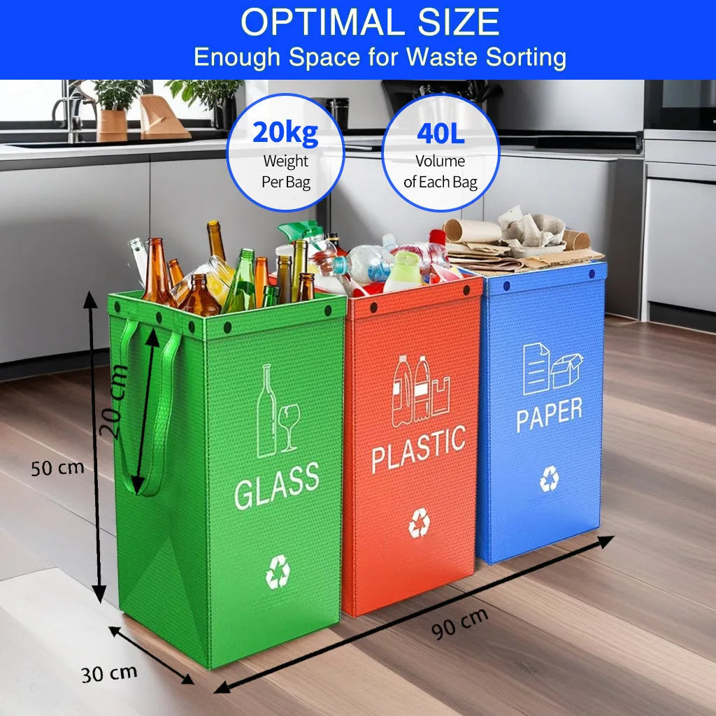 Plastic 40-litre capacity household waste bin with clean bag design for recycling organisation